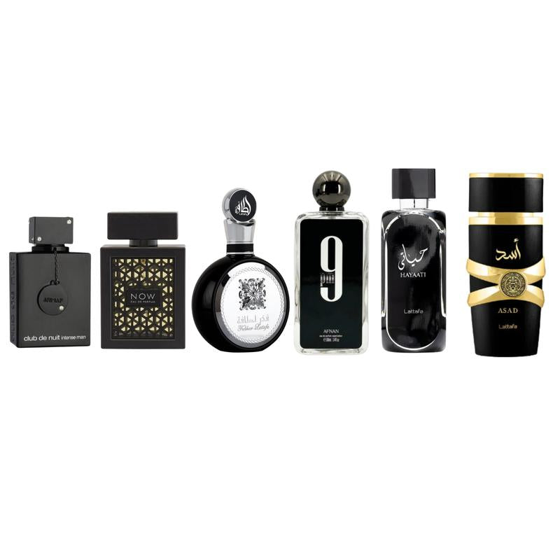 Armaf Mega Combo for Men - Etaf Intense EDT 3.6FL.OZ, Lattafa Asad, Fakhar, Hayatibi & Now Black Etaf Etaf 3.4FL.OZ - Fragrance Collection